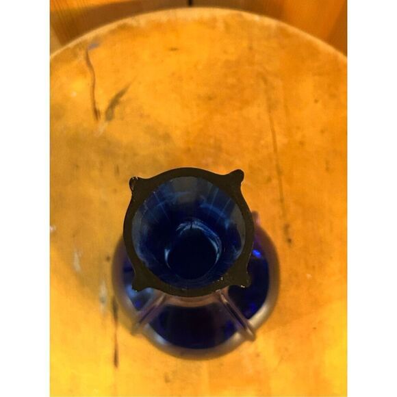 Vintage Blue Tall Bud Vase (8866) Damaged - Picture 6 of 10